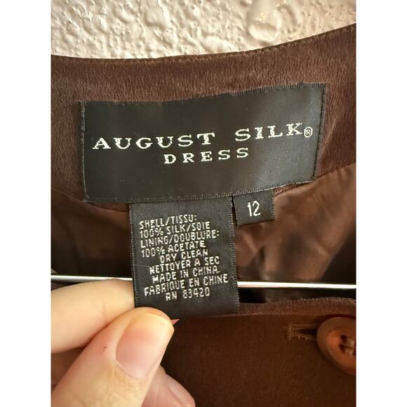 August Silk Dress 100% Silk Size 12 - Picture 3 of 6